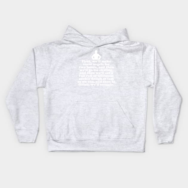 Elf Quote - Plans (White) Kids Hoodie by NorRadd Designs